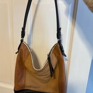 The Sak Tan and Black Leather Tote